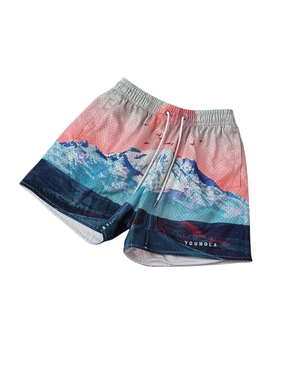 YoungLA 150 After Party Mystic Mountain Mesh Shorts Small Men